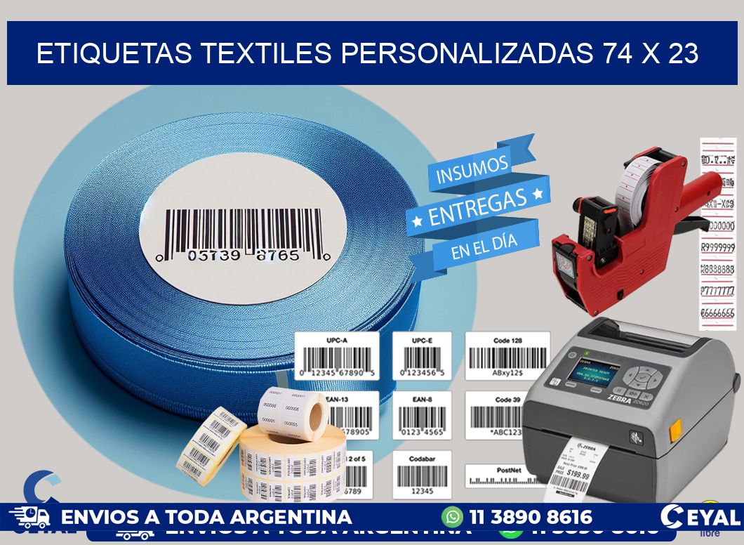 ETIQUETAS TEXTILES PERSONALIZADAS 74 x 23