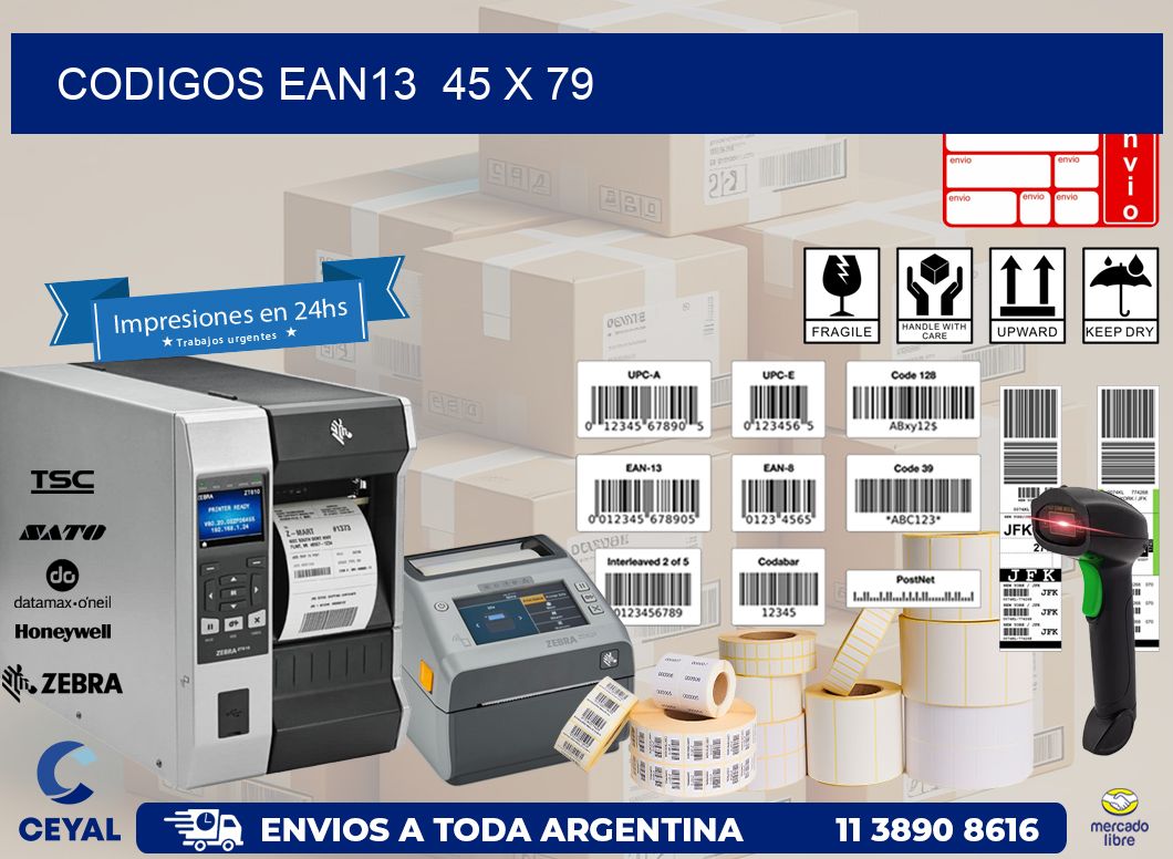 CODIGOS EAN13  45 x 79