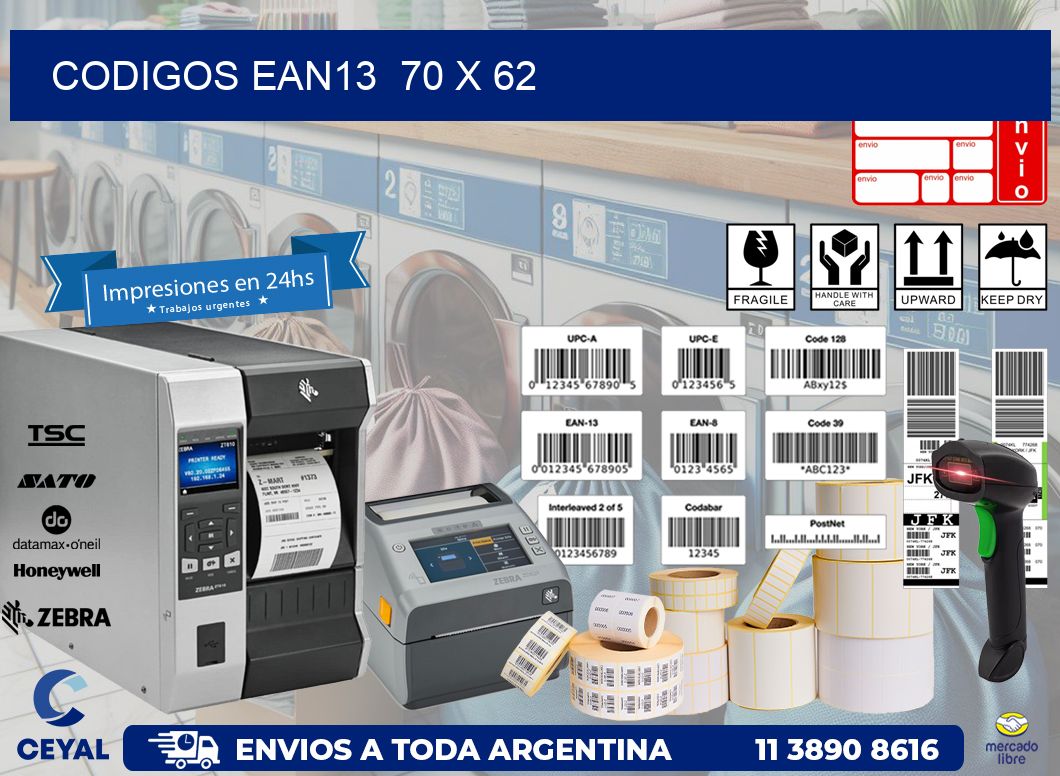 CODIGOS EAN13 70 x 62