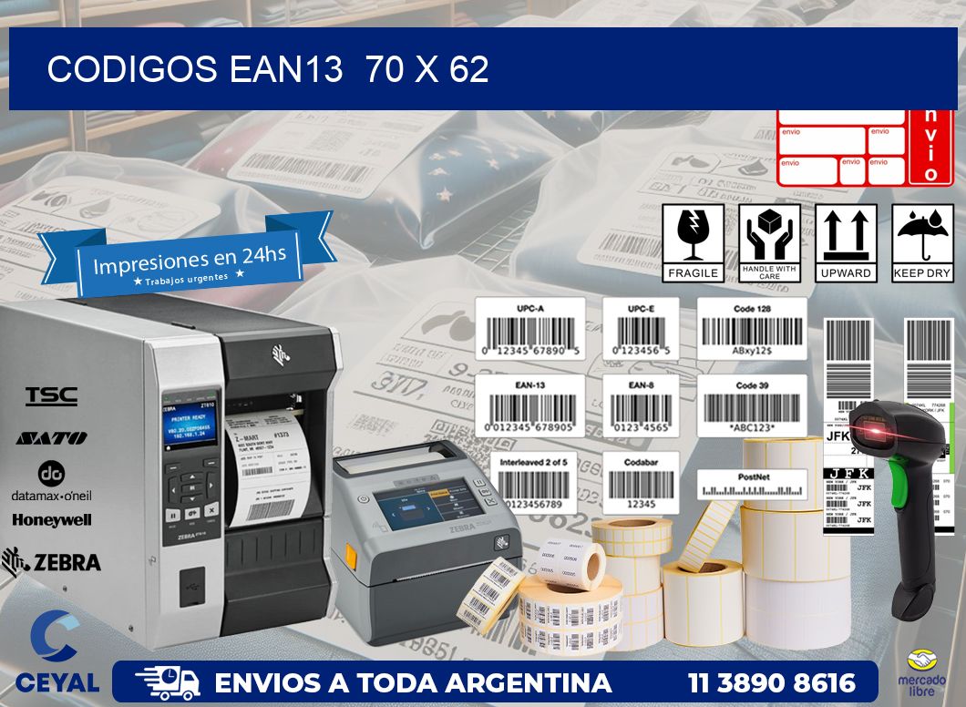 CODIGOS EAN13 70 x 62