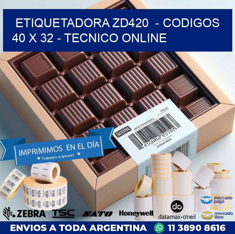ETIQUETADORA ZD420  – CODIGOS  40 x 32 – TECNICO ONLINE