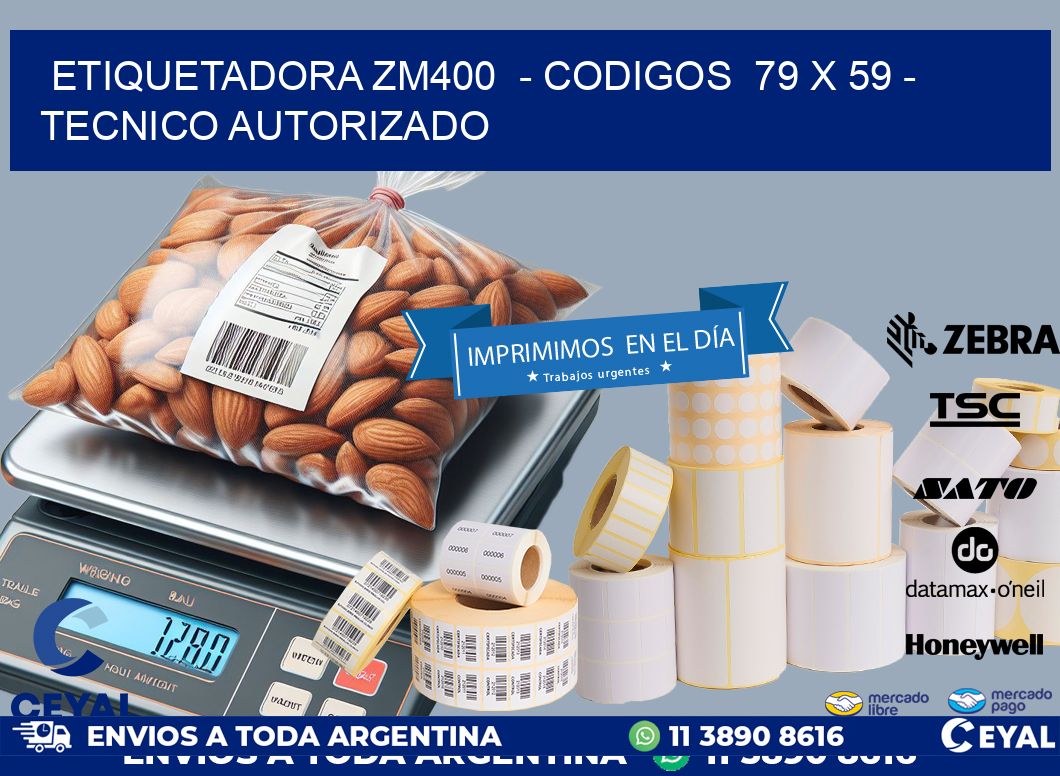 ETIQUETADORA ZM400 - CODIGOS 79 x 59 - TECNICO AUTORIZADO