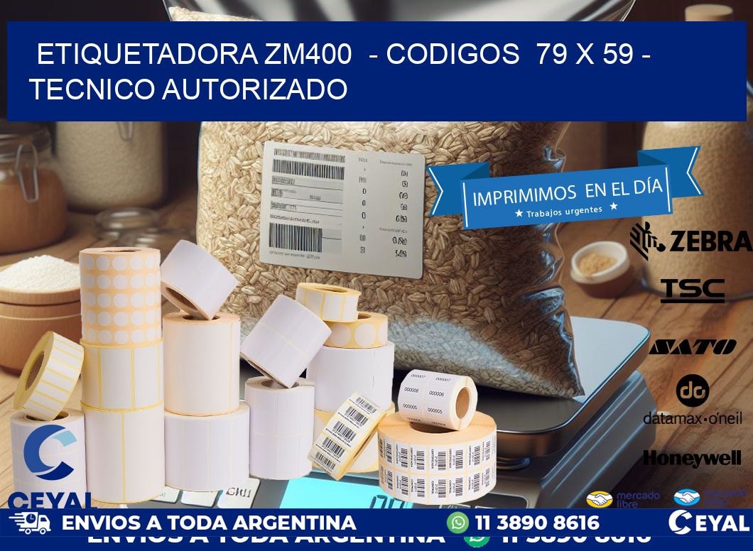 ETIQUETADORA ZM400 - CODIGOS 79 x 59 - TECNICO AUTORIZADO