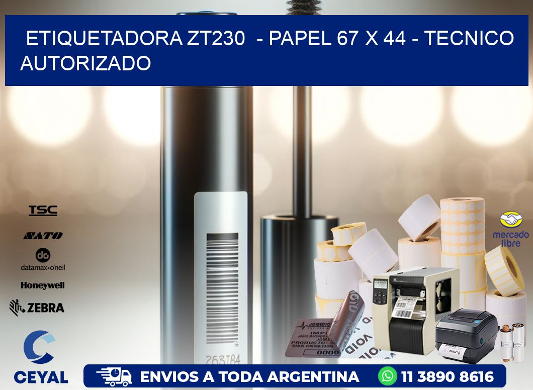 ETIQUETADORA ZT230  – PAPEL 67 x 44 – TECNICO AUTORIZADO