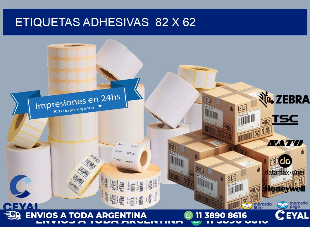 ETIQUETAS ADHESIVAS 82 x 62