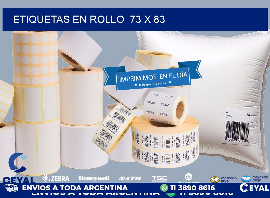 ETIQUETAS EN ROLLO  73 x 83