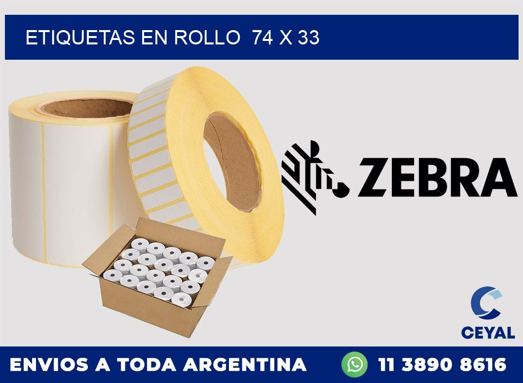 ETIQUETAS EN ROLLO  74 x 33