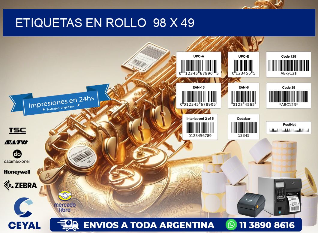 ETIQUETAS EN ROLLO 98 x 49