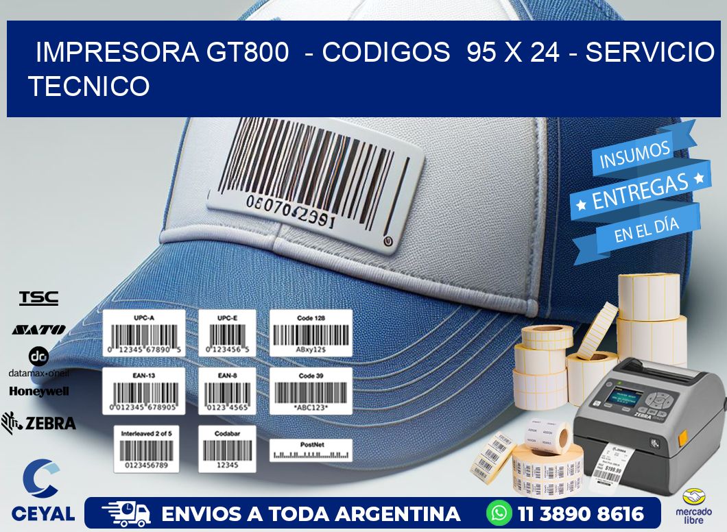 IMPRESORA GT800 - CODIGOS 95 x 24 - SERVICIO TECNICO