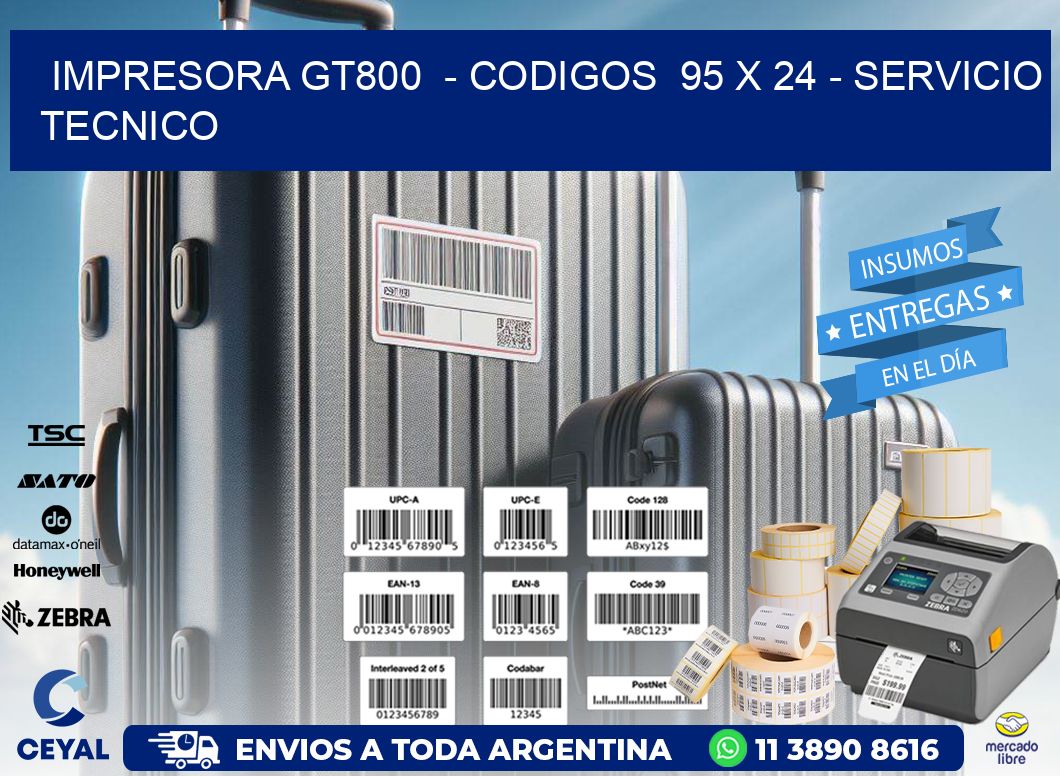 IMPRESORA GT800  – CODIGOS  95 x 24 – SERVICIO TECNICO