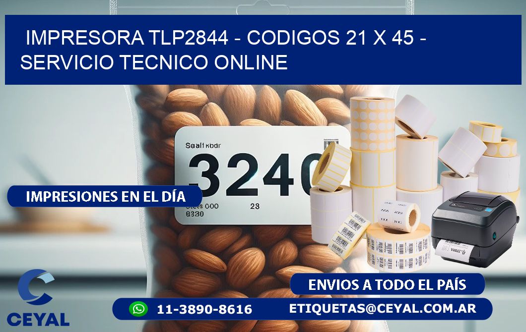 IMPRESORA TLP2844 – CODIGOS 21 x 45 – SERVICIO TECNICO ONLINE