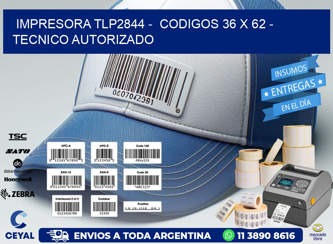 IMPRESORA TLP2844 - CODIGOS 36 x 62 - TECNICO AUTORIZADO