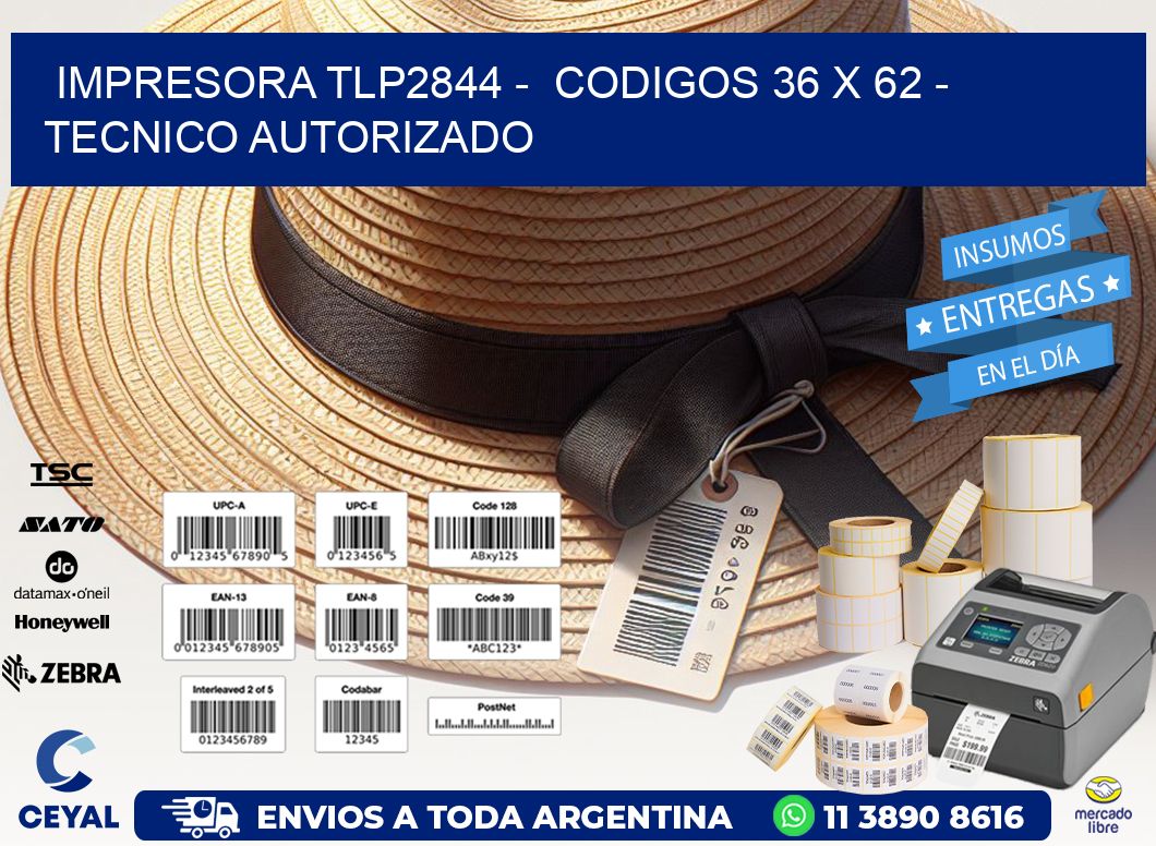IMPRESORA TLP2844 - CODIGOS 36 x 62 - TECNICO AUTORIZADO