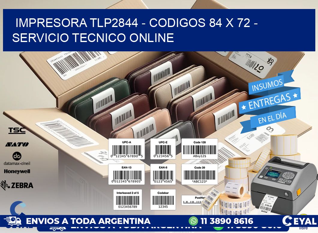 IMPRESORA TLP2844 - CODIGOS 84 x 72 - SERVICIO TECNICO ONLINE