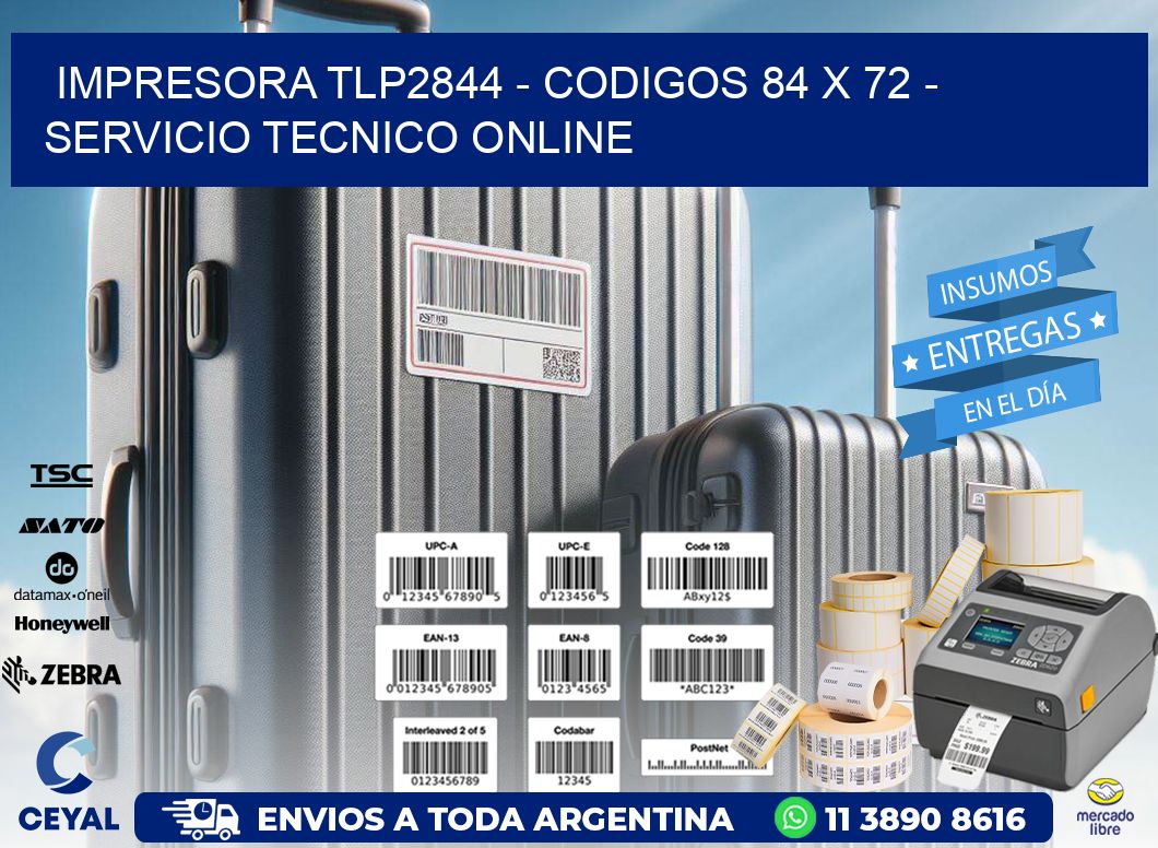 IMPRESORA TLP2844 - CODIGOS 84 x 72 - SERVICIO TECNICO ONLINE