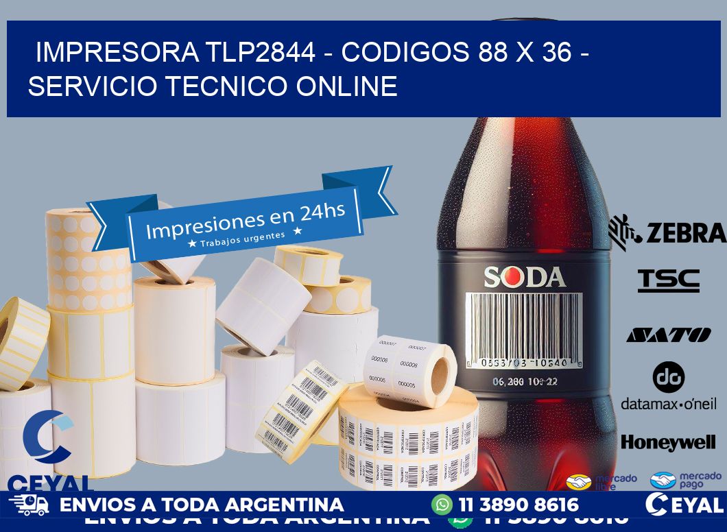IMPRESORA TLP2844 - CODIGOS 88 x 36 - SERVICIO TECNICO ONLINE