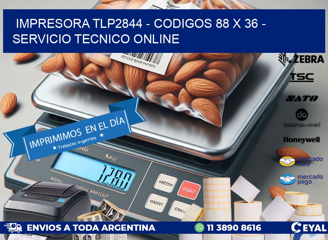 IMPRESORA TLP2844 - CODIGOS 88 x 36 - SERVICIO TECNICO ONLINE