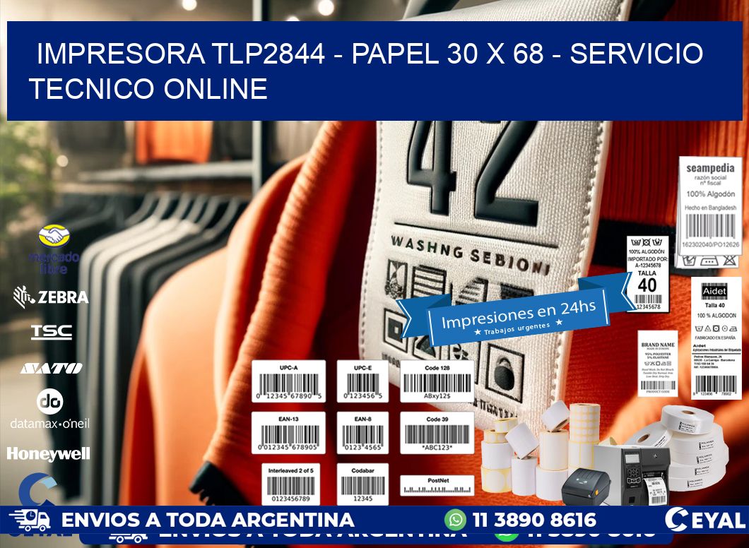 IMPRESORA TLP2844 - PAPEL 30 x 68 - SERVICIO TECNICO ONLINE