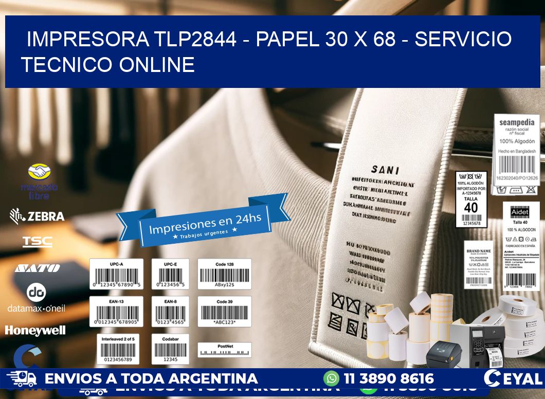 IMPRESORA TLP2844 - PAPEL 30 x 68 - SERVICIO TECNICO ONLINE