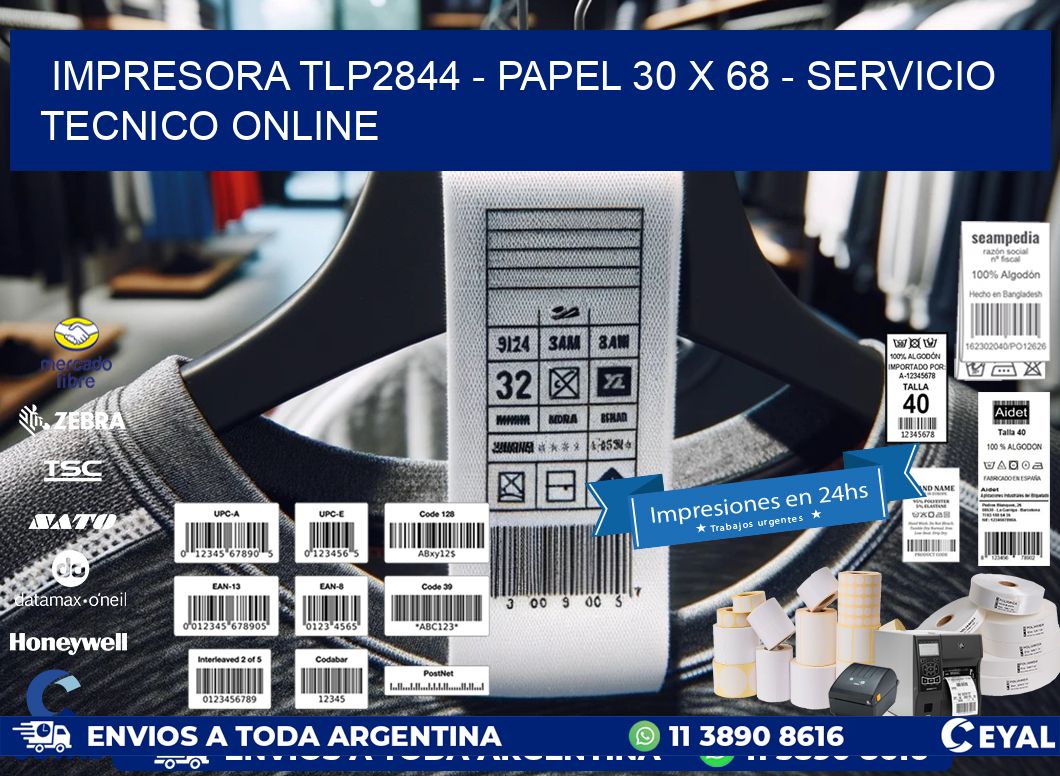 IMPRESORA TLP2844 - PAPEL 30 x 68 - SERVICIO TECNICO ONLINE