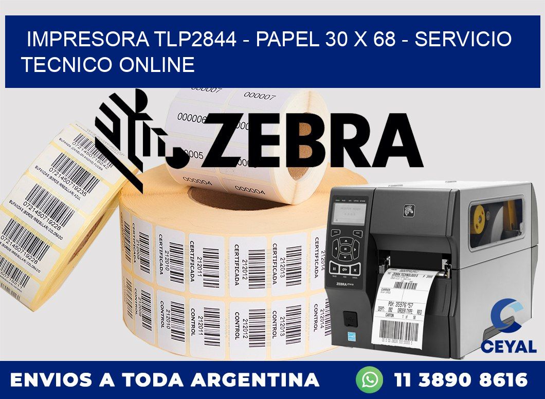 IMPRESORA TLP2844 - PAPEL 30 x 68 - SERVICIO TECNICO ONLINE