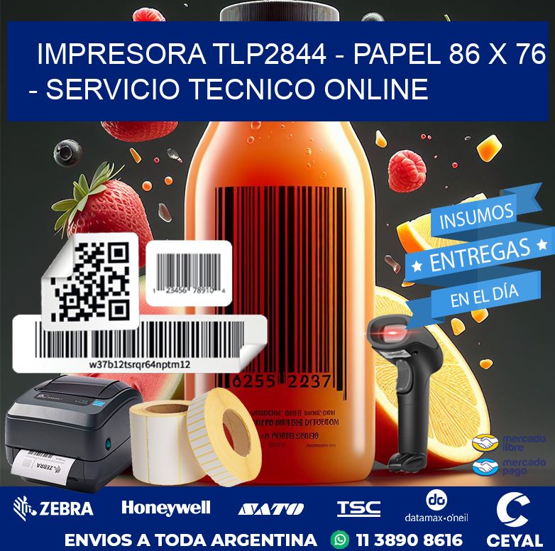 IMPRESORA TLP2844 – PAPEL 86 x 76 – SERVICIO TECNICO ONLINE
