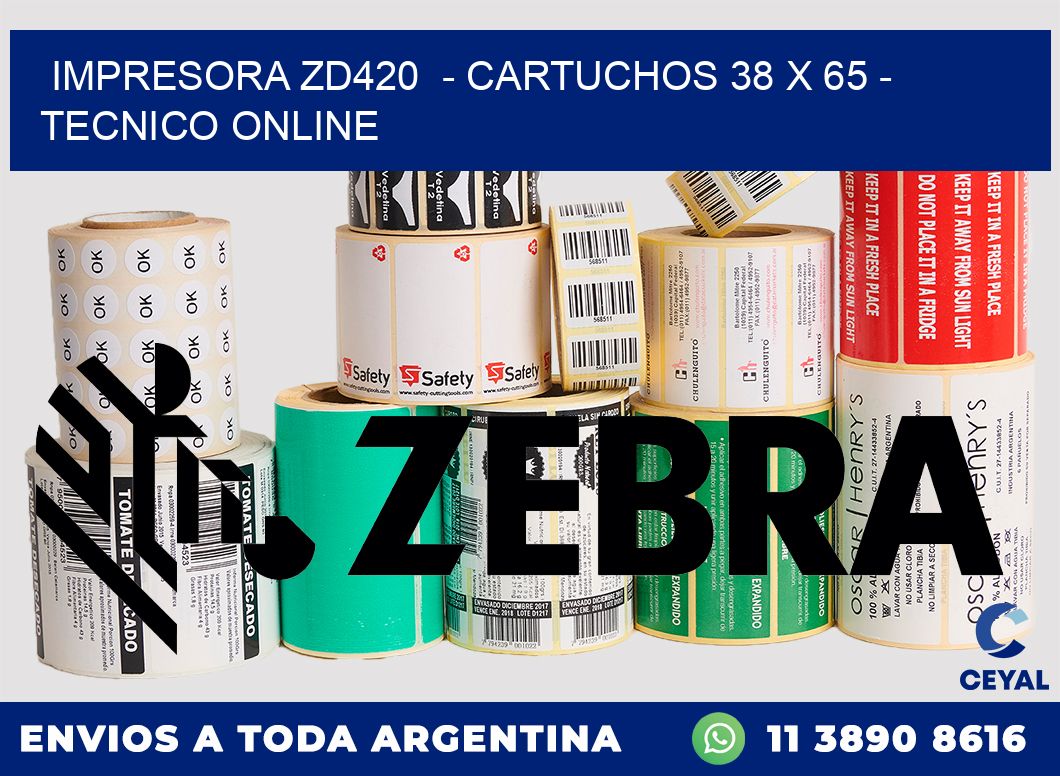IMPRESORA ZD420 - CARTUCHOS 38 x 65 - TECNICO ONLINE