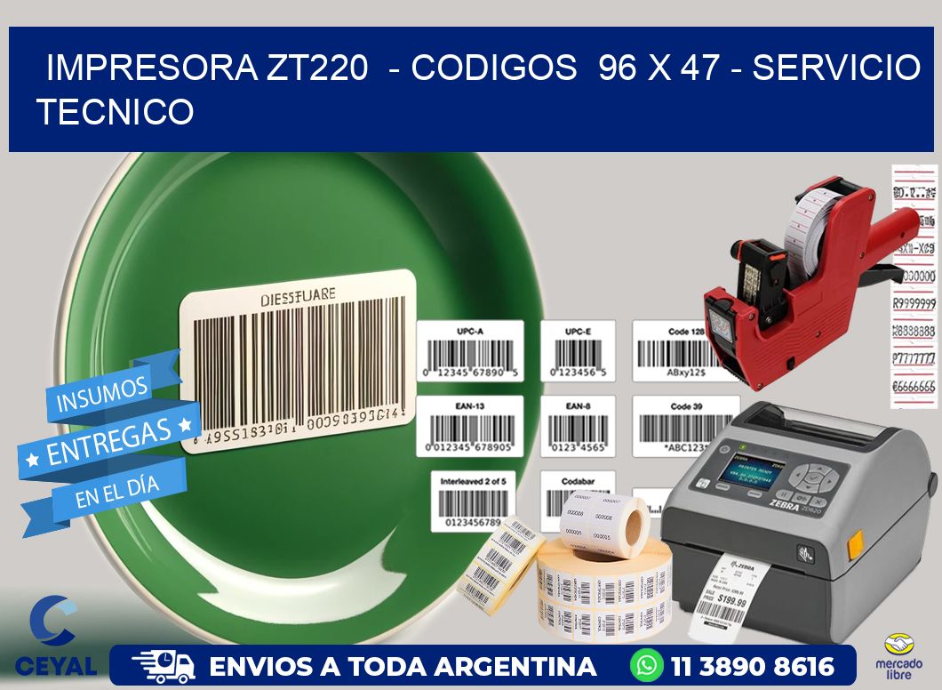 IMPRESORA ZT220 - CODIGOS 96 x 47 - SERVICIO TECNICO