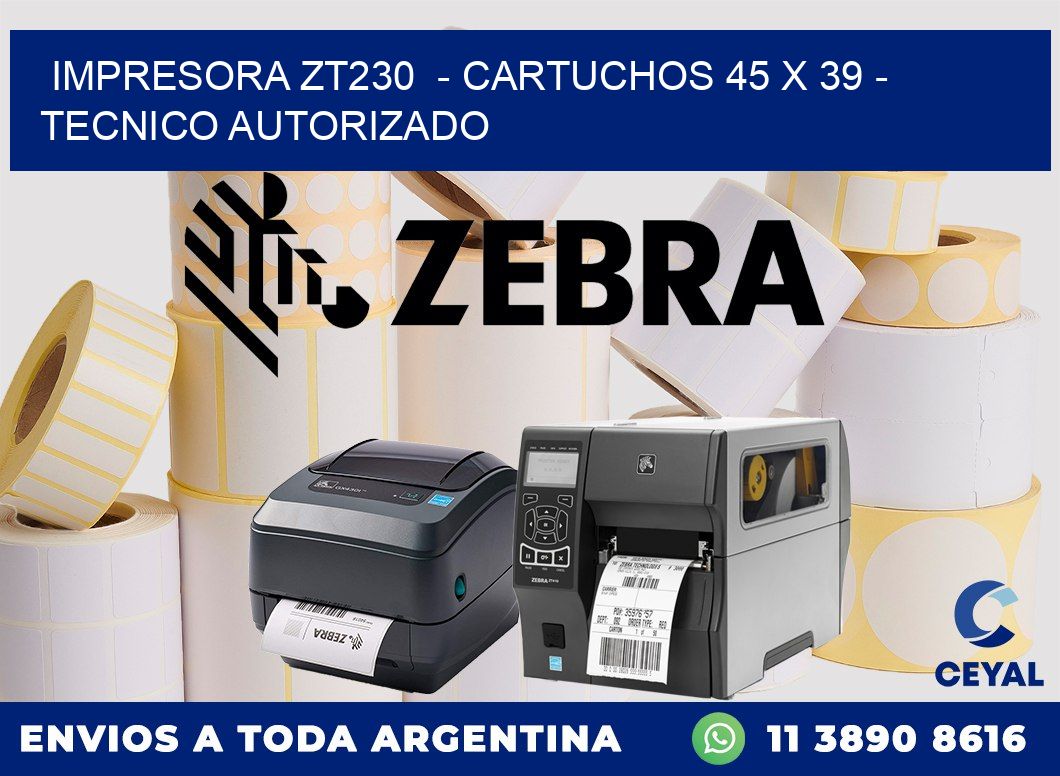 IMPRESORA ZT230  - CARTUCHOS 45 x 39 - TECNICO AUTORIZADO