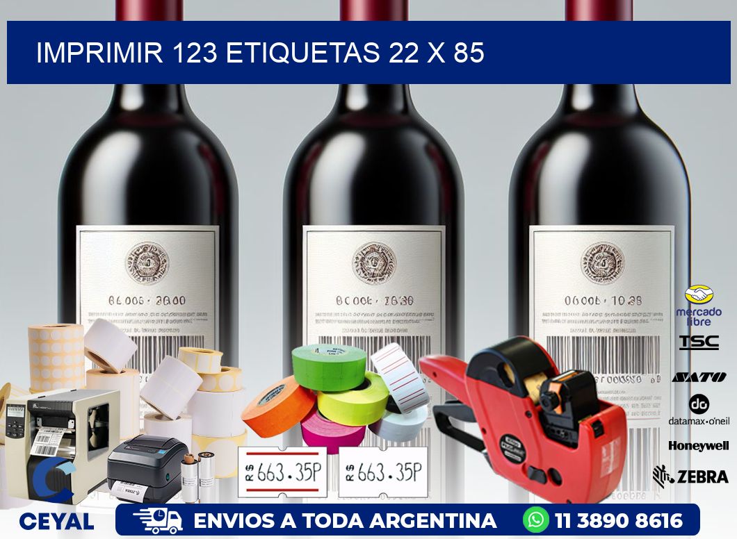 IMPRIMIR 123 ETIQUETAS 22 x 85