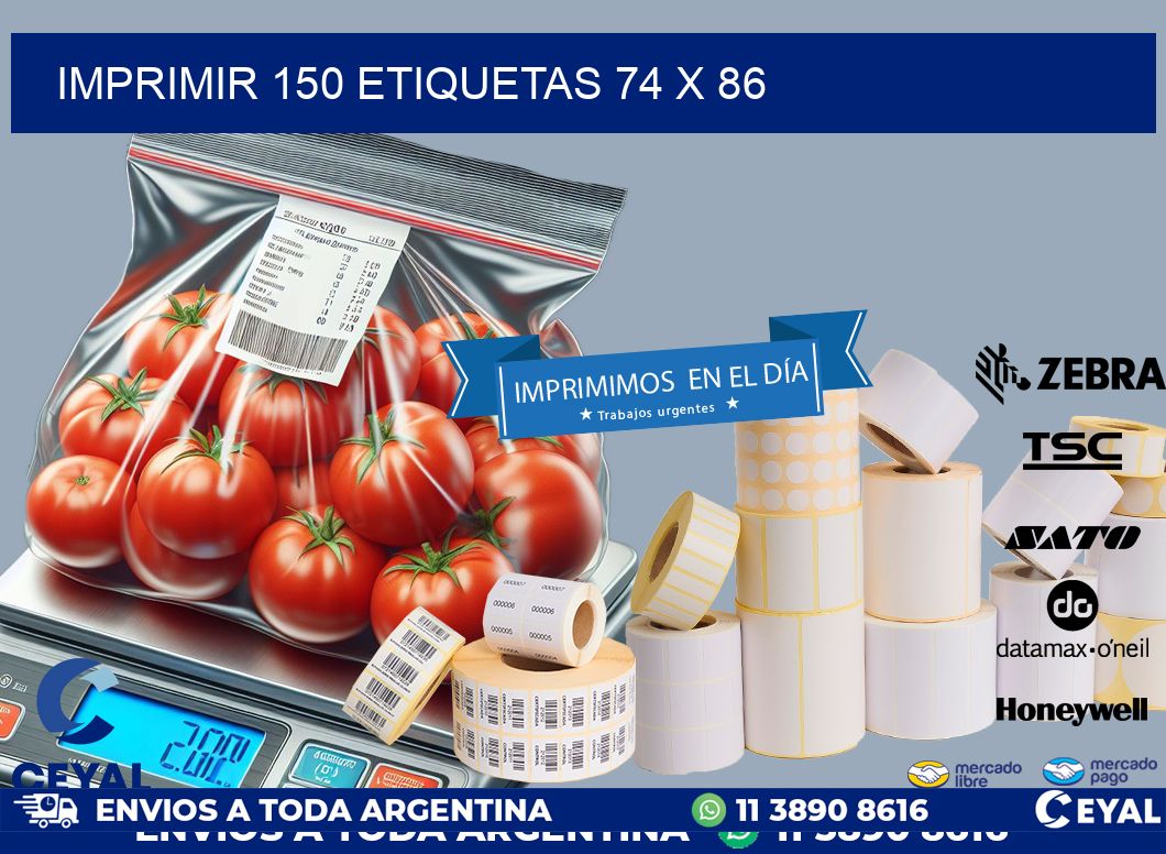 IMPRIMIR 150 ETIQUETAS 74 x 86