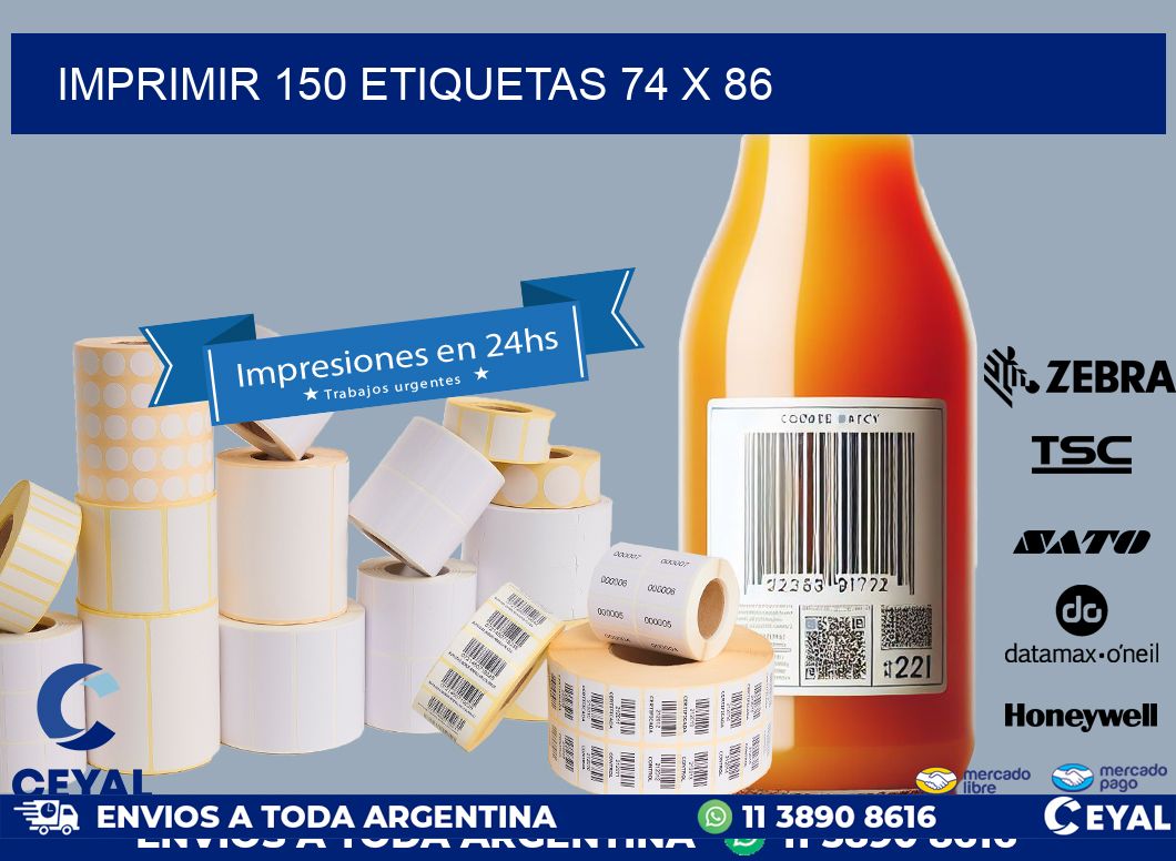 IMPRIMIR 150 ETIQUETAS 74 x 86