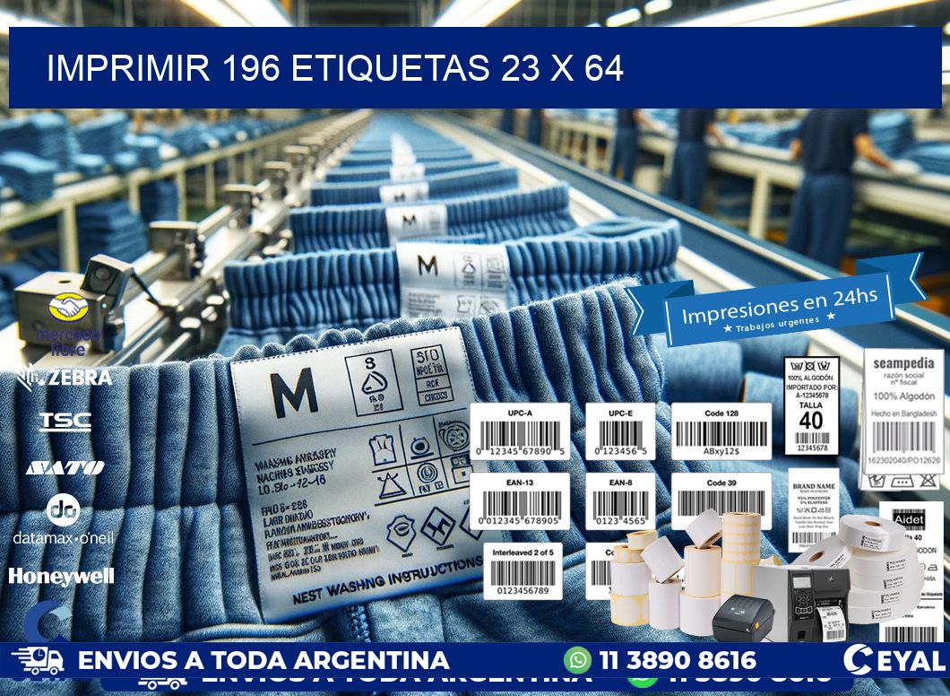 IMPRIMIR 196 ETIQUETAS 23 x 64