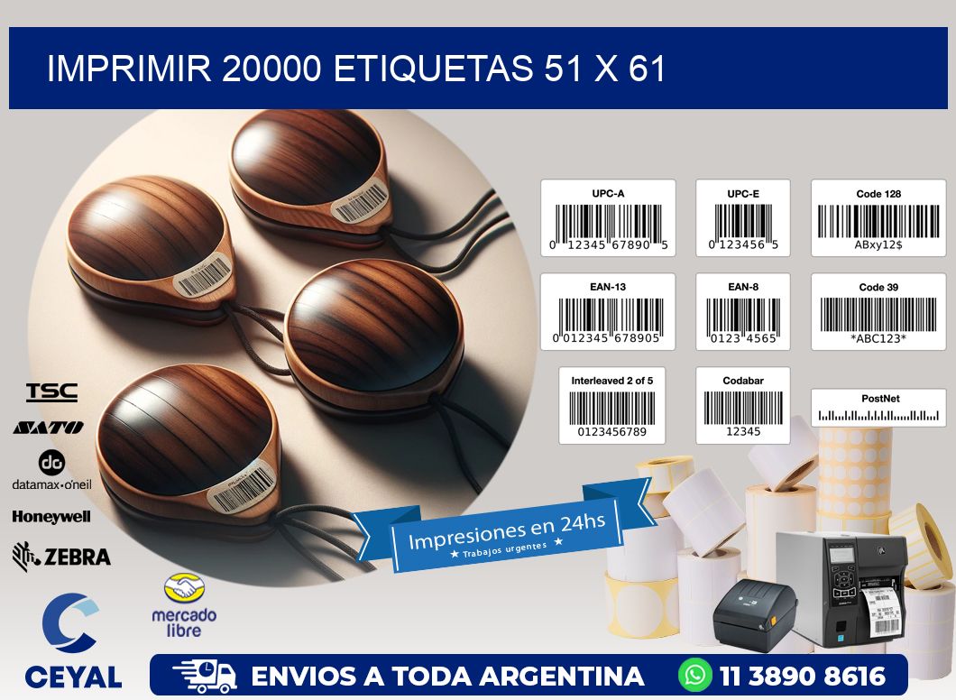 IMPRIMIR 20000 ETIQUETAS 51 x 61