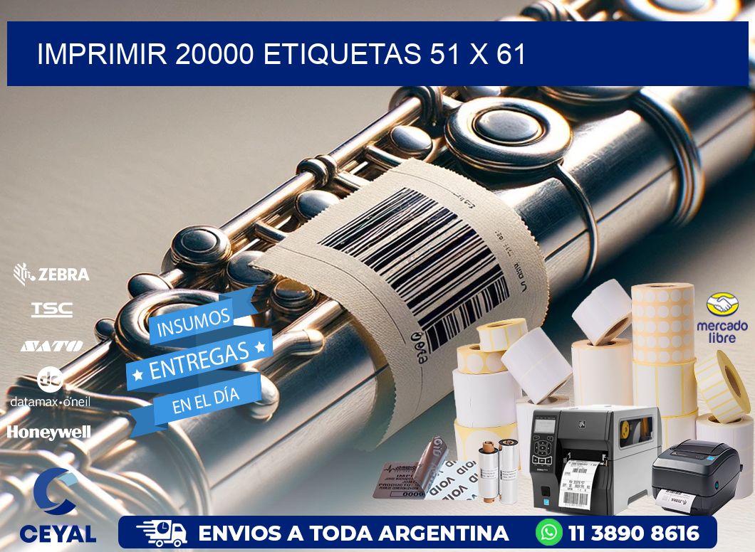 IMPRIMIR 20000 ETIQUETAS 51 x 61
