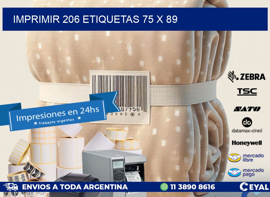 IMPRIMIR 206 ETIQUETAS 75 x 89