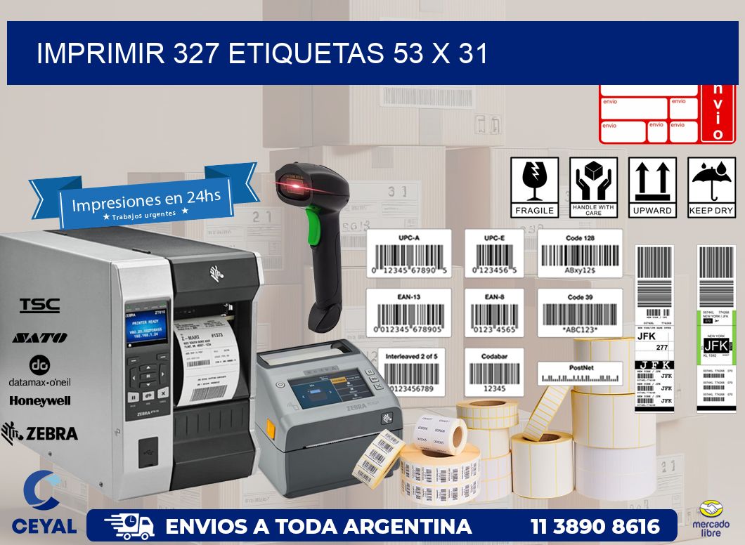 IMPRIMIR 327 ETIQUETAS 53 x 31