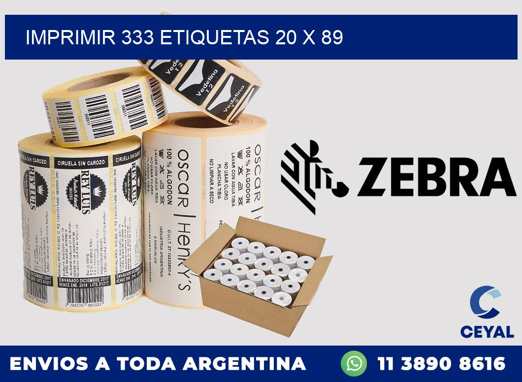 IMPRIMIR 333 ETIQUETAS 20 x 89
