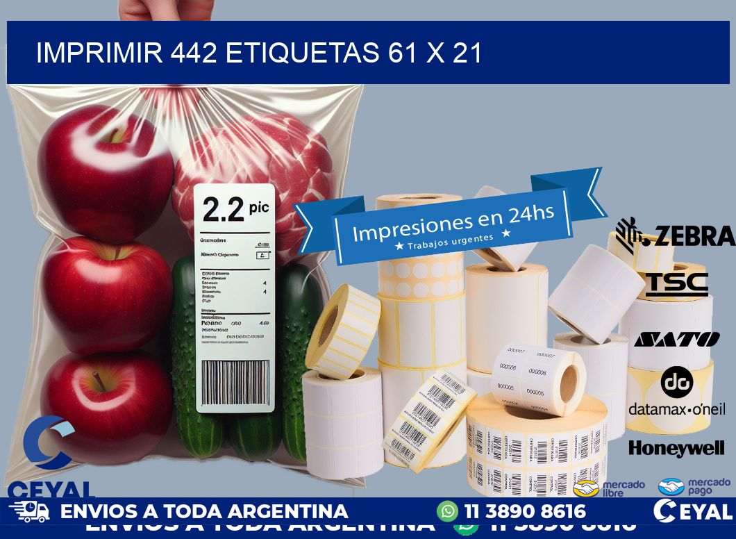 IMPRIMIR 442 ETIQUETAS 61 x 21