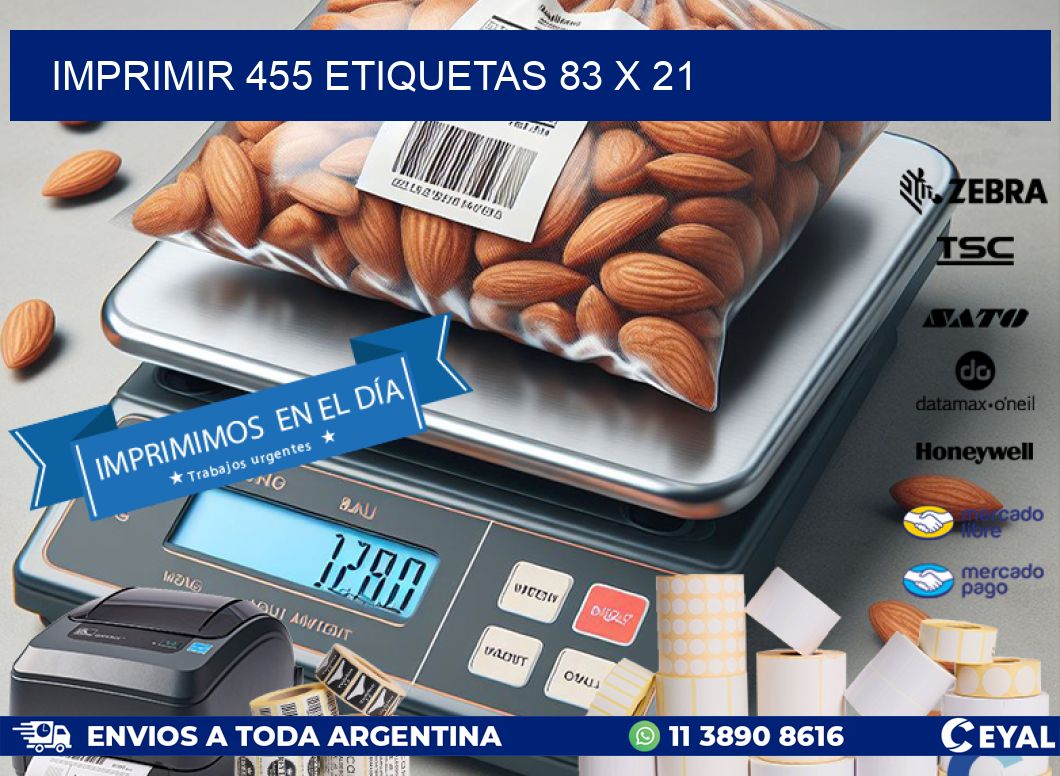 IMPRIMIR 455 ETIQUETAS 83 x 21
