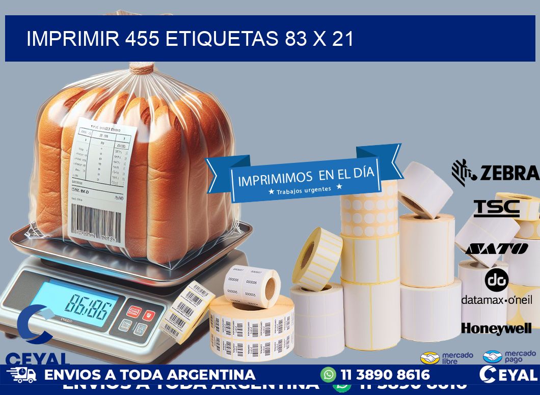 IMPRIMIR 455 ETIQUETAS 83 x 21