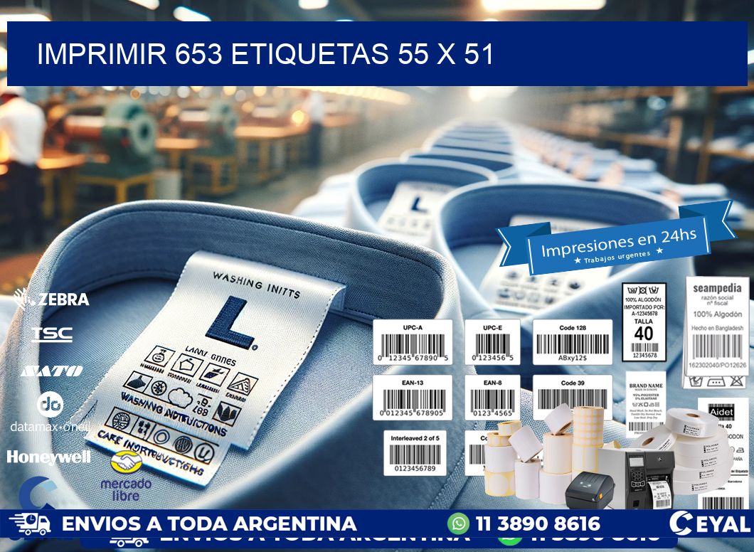 IMPRIMIR 653 ETIQUETAS 55 x 51
