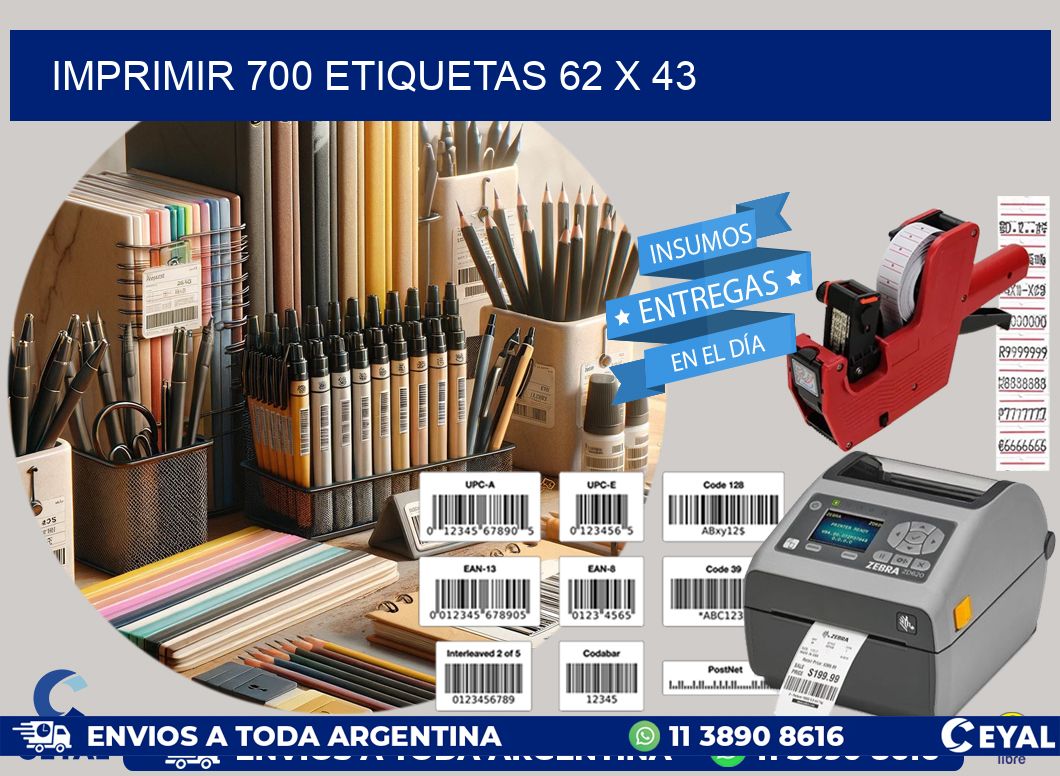 IMPRIMIR 700 ETIQUETAS 62 x 43