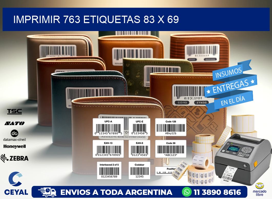 IMPRIMIR 763 ETIQUETAS 83 x 69
