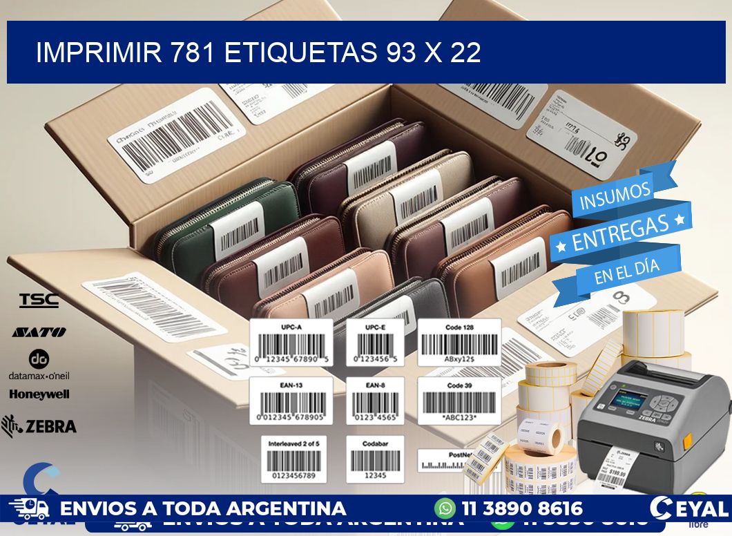 IMPRIMIR 781 ETIQUETAS 93 x 22