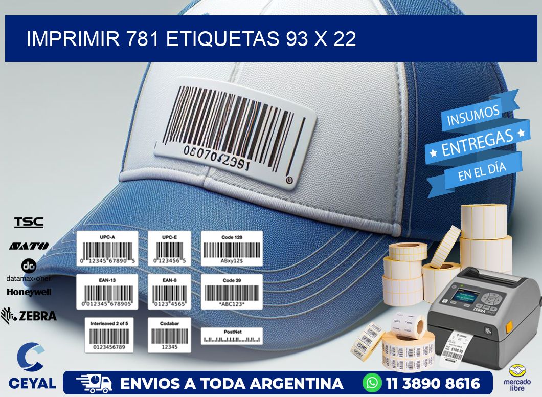 IMPRIMIR 781 ETIQUETAS 93 x 22