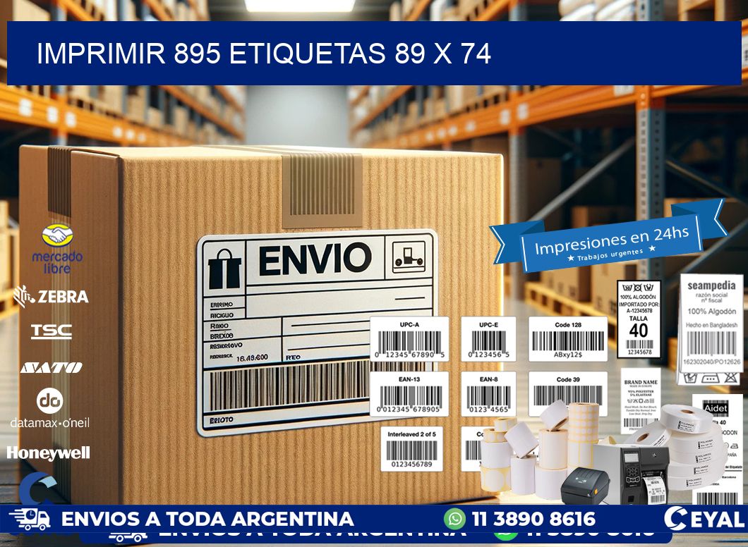 IMPRIMIR 895 ETIQUETAS 89 x 74