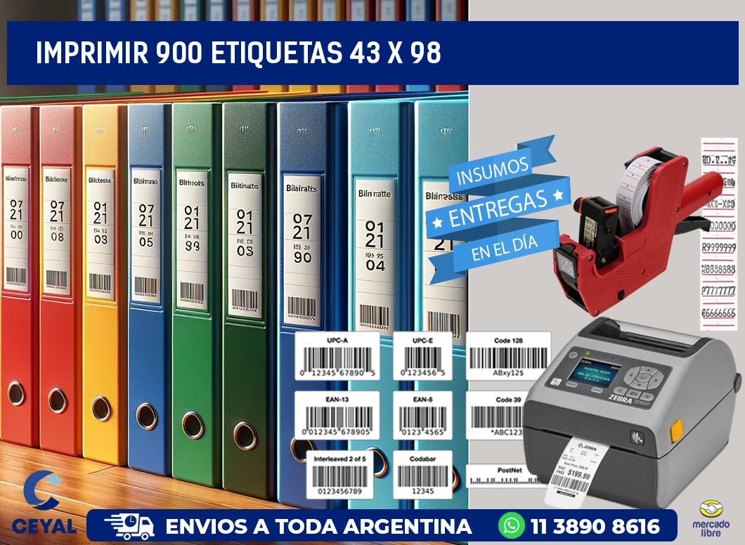 IMPRIMIR 900 ETIQUETAS 43 x 98