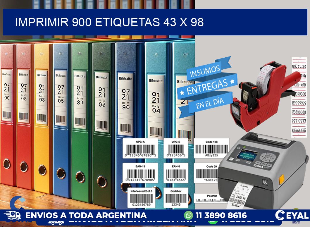 IMPRIMIR 900 ETIQUETAS 43 x 98