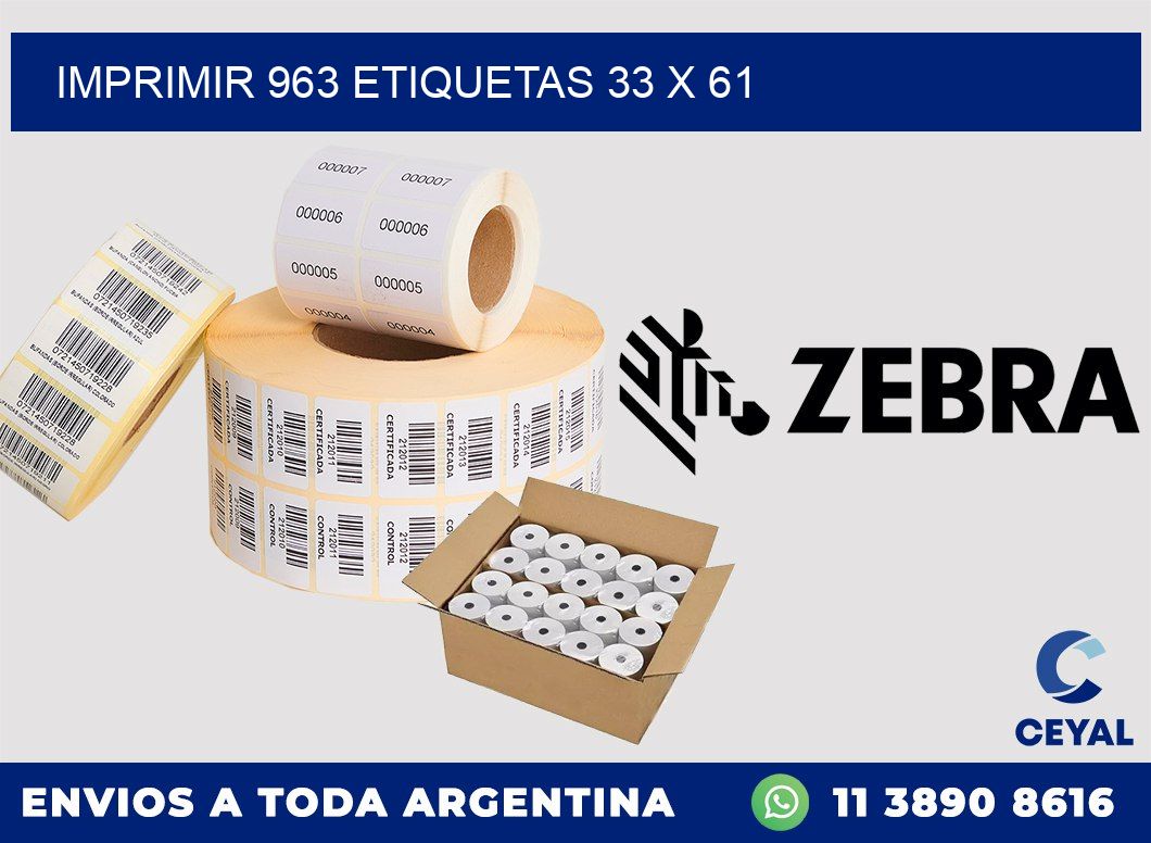 IMPRIMIR 963 ETIQUETAS 33 x 61